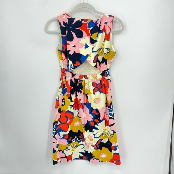 Anthropologie Whit Two Petalprint Cross-Back Dress Multi Tiki Floral sz 0P - Picture 9 of 10